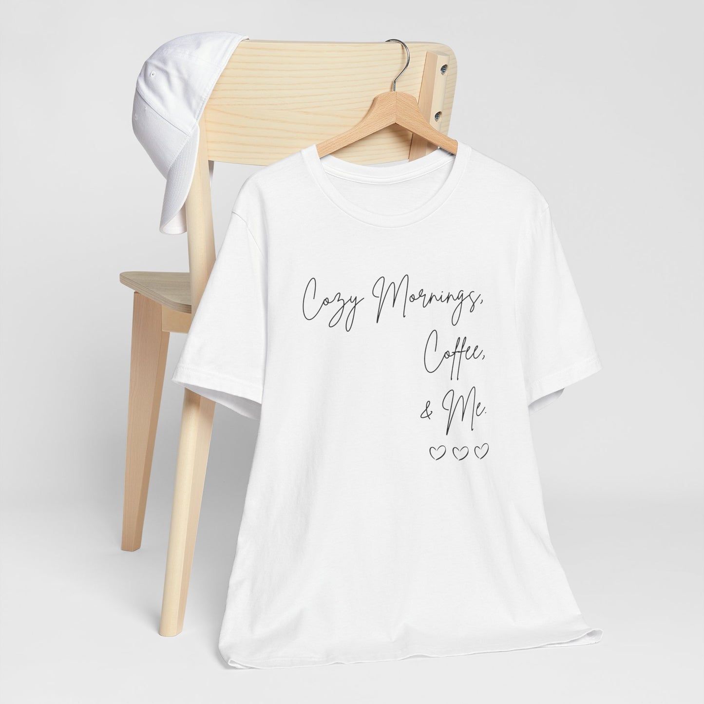 Cozy mornings, Coffee, & Me Unisex Jersey Short Sleeve Tee