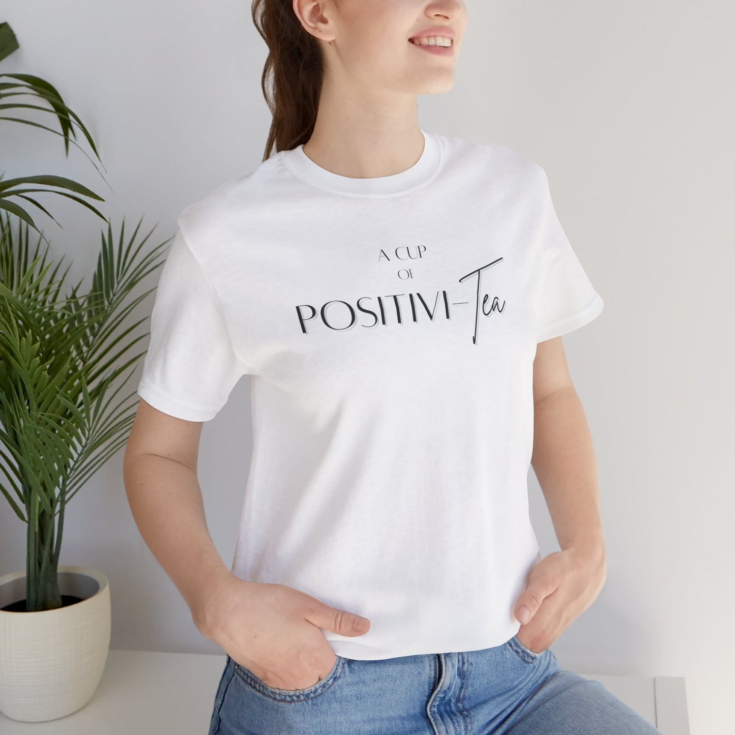 A Cup of Positivity Unisex Jersey Short Sleeve Tee