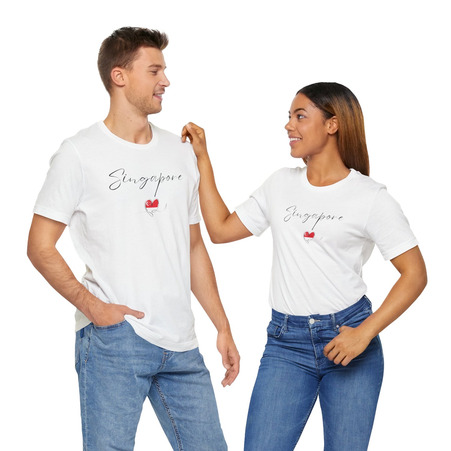 Singapore Flag Unisex Jersey Short Sleeve Tee