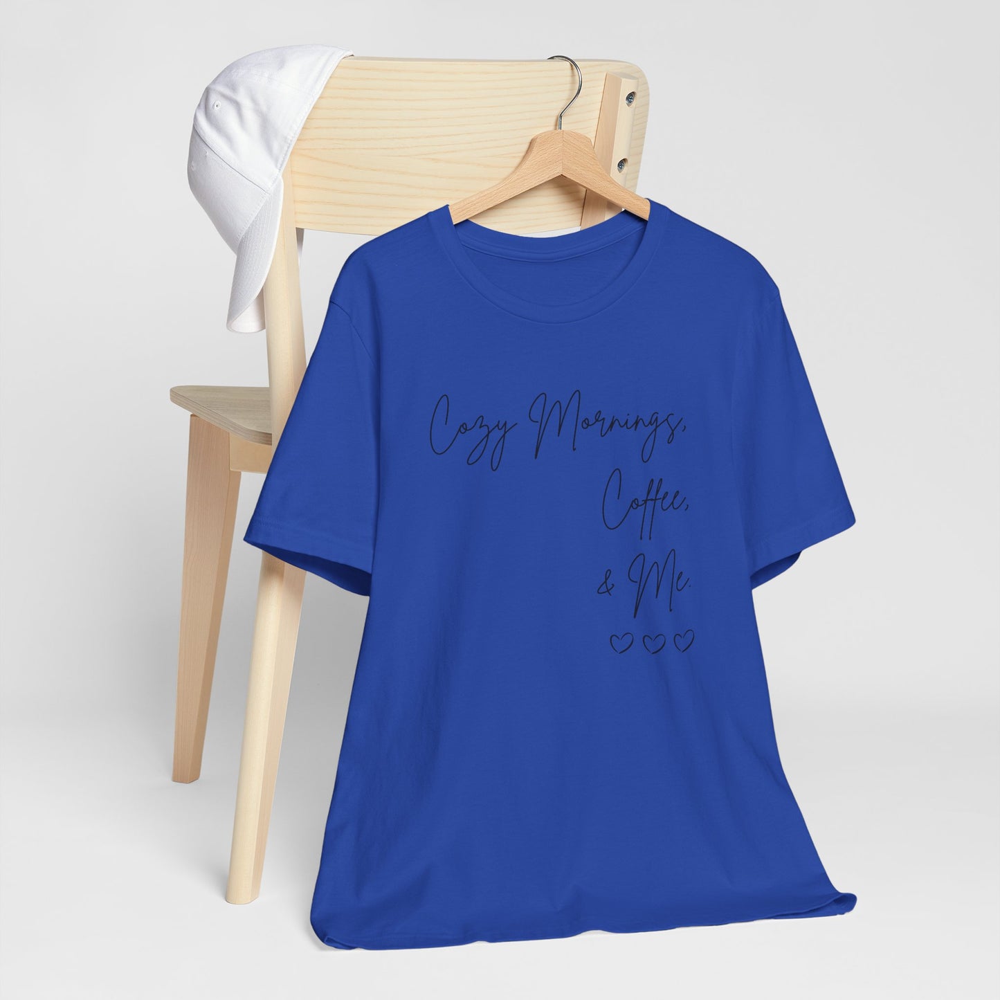 Cozy mornings, Coffee, & Me Unisex Jersey Short Sleeve Tee
